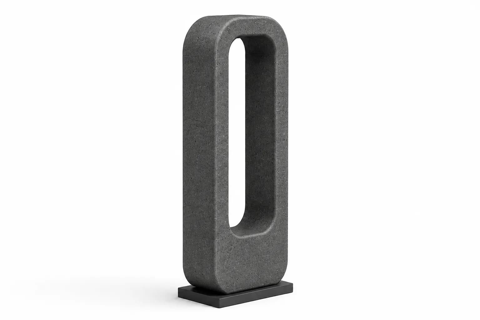 Livora Bollard — 3/4 perspective — basalt concrete + sapelli